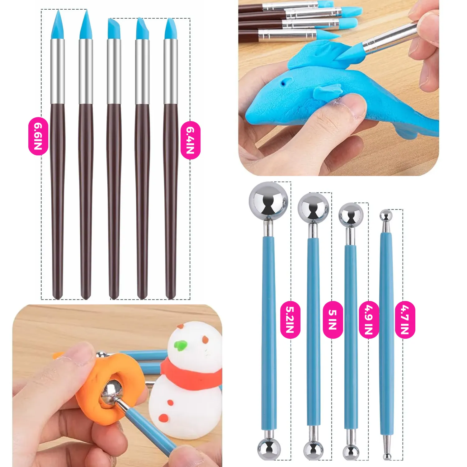 Clay Sculpting Tools Set of 18 Dotting Embossing