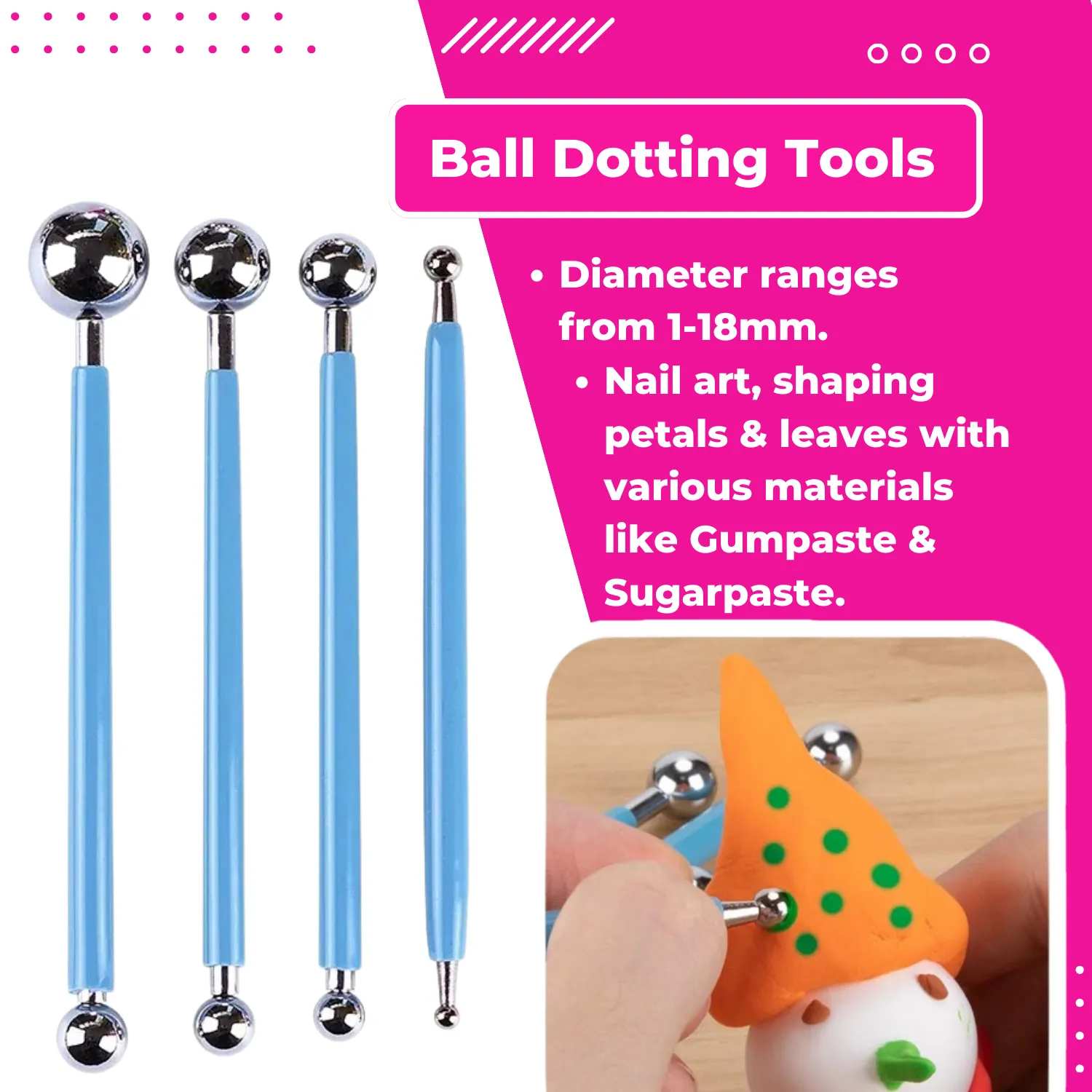 Clay Sculpting Tools Set of 18 Dotting Embossing