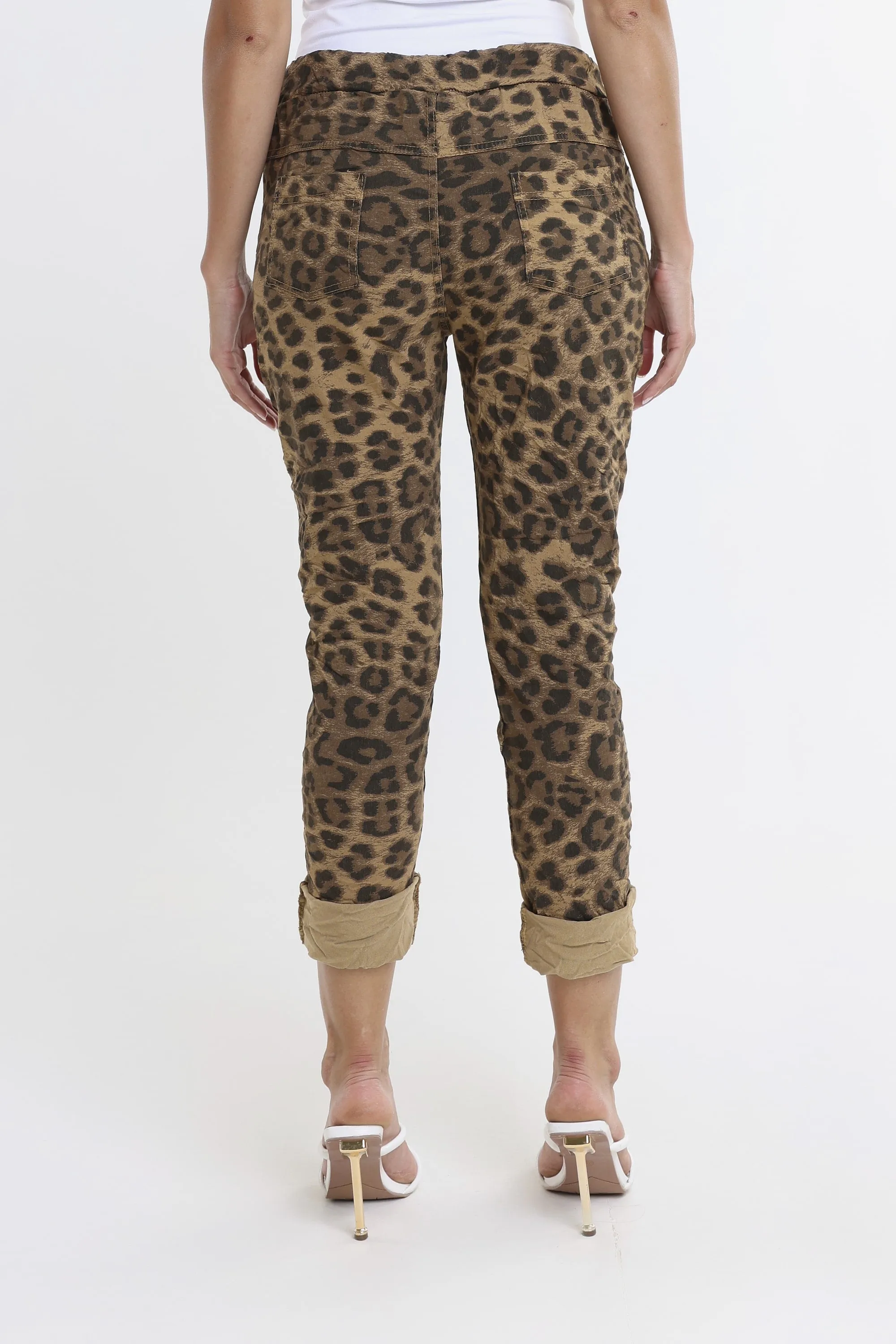 Collins Leopard Stretch Tie Waist Pant (PL160D)