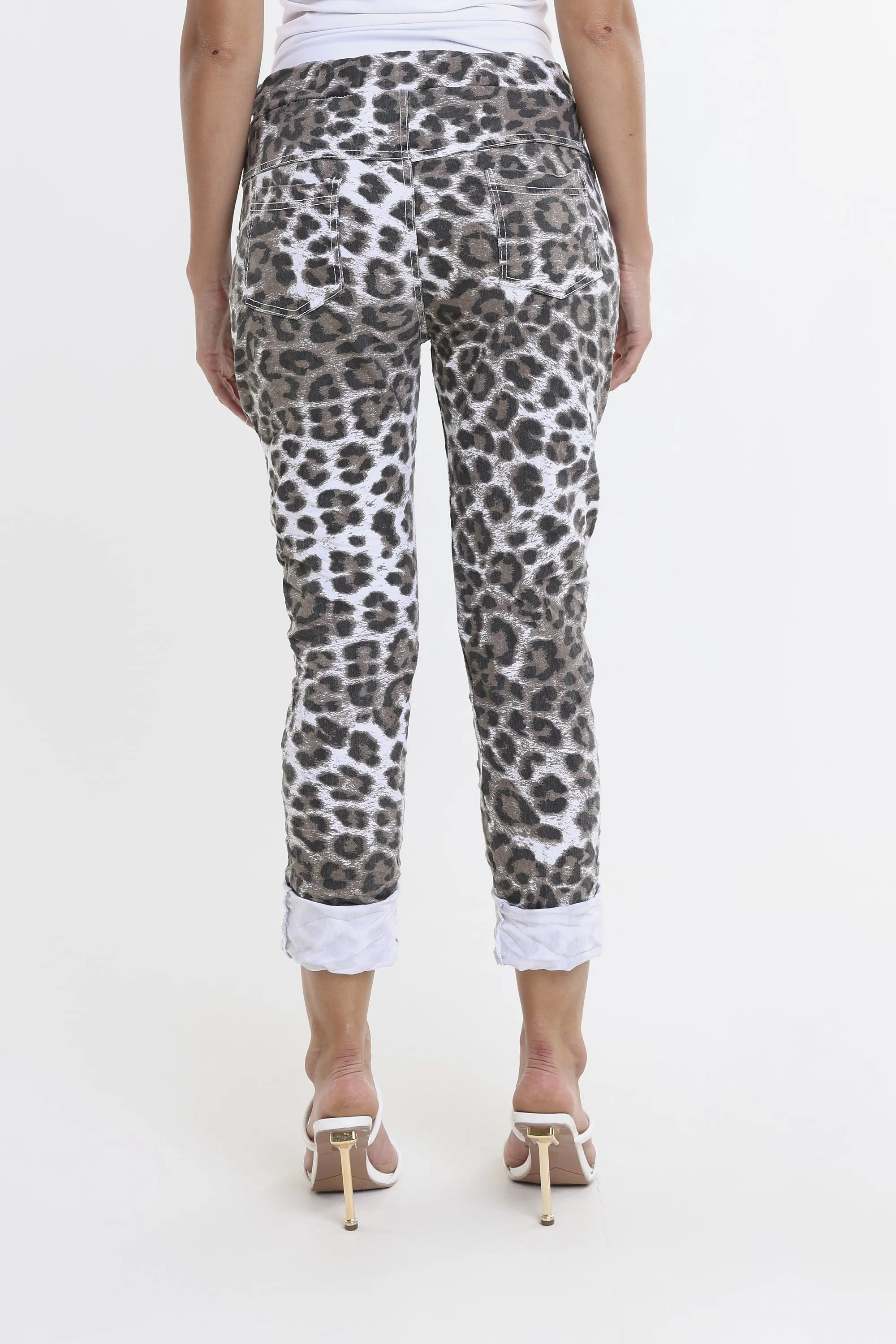 Collins Leopard Stretch Tie Waist Pant (PL160D)