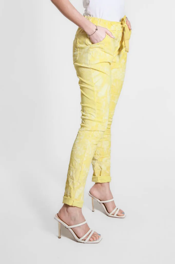 Collins Tonal Splotch Stretch Tie Waist Pant (PL160T)