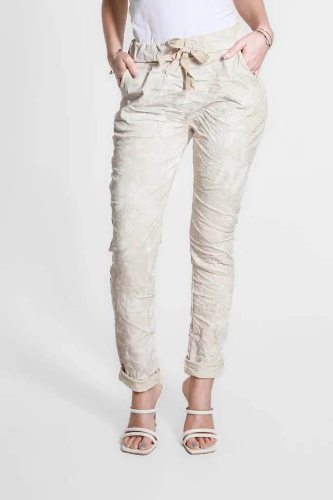 Collins Tonal Splotch Stretch Tie Waist Pant (PL160T)