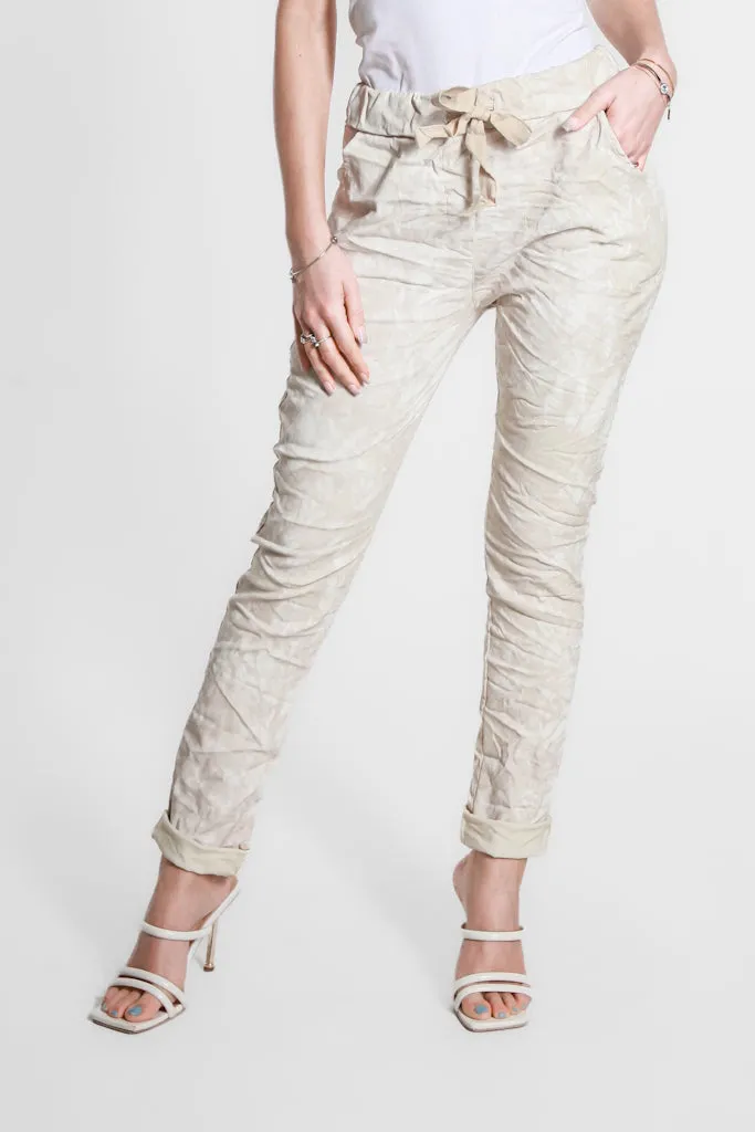 Collins Tonal Splotch Stretch Tie Waist Pant (PL160T)