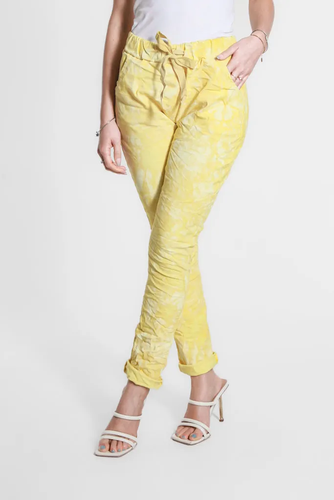 Collins Tonal Splotch Stretch Tie Waist Pant (PL160T)