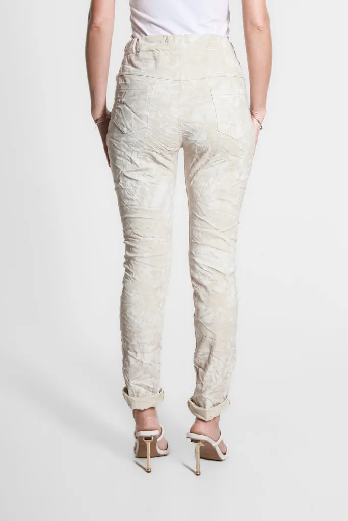 Collins Tonal Splotch Stretch Tie Waist Pant (PL160T)
