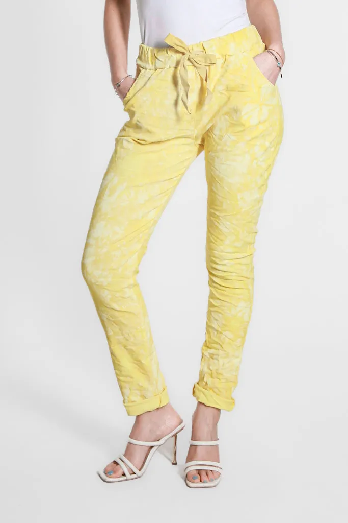 Collins Tonal Splotch Stretch Tie Waist Pant (PL160T)