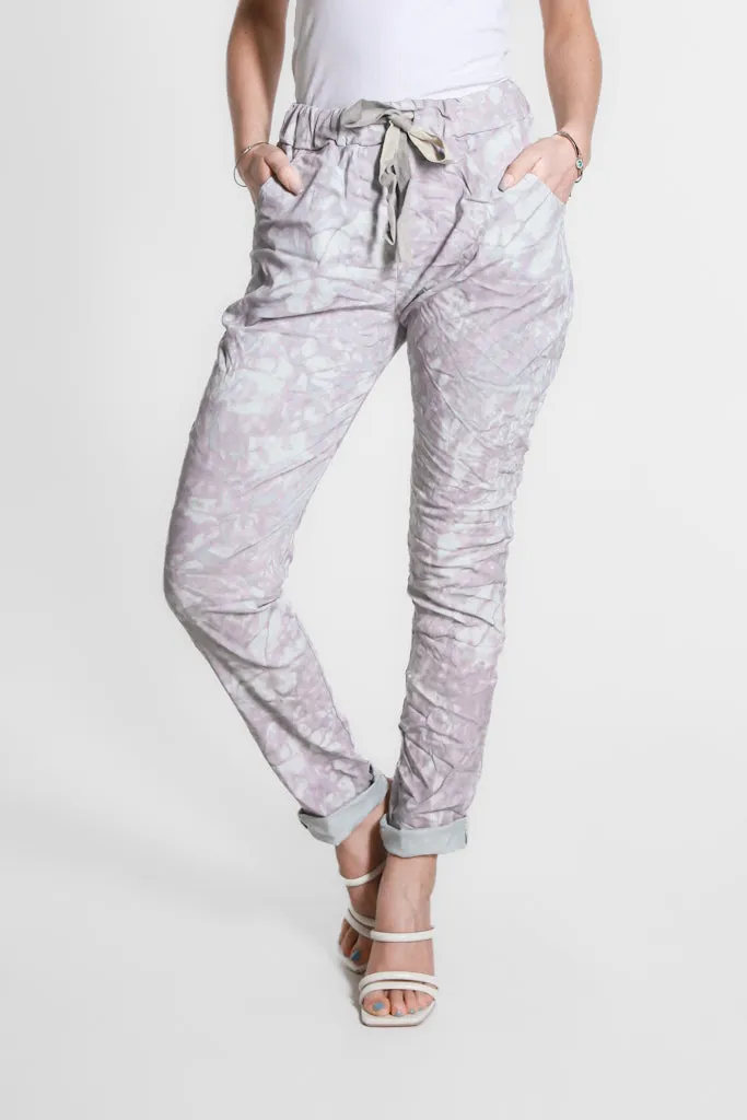 Collins Tonal Splotch Stretch Tie Waist Pant (PL160T)