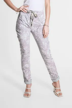 Collins Tonal Splotch Stretch Tie Waist Pant (PL160T)