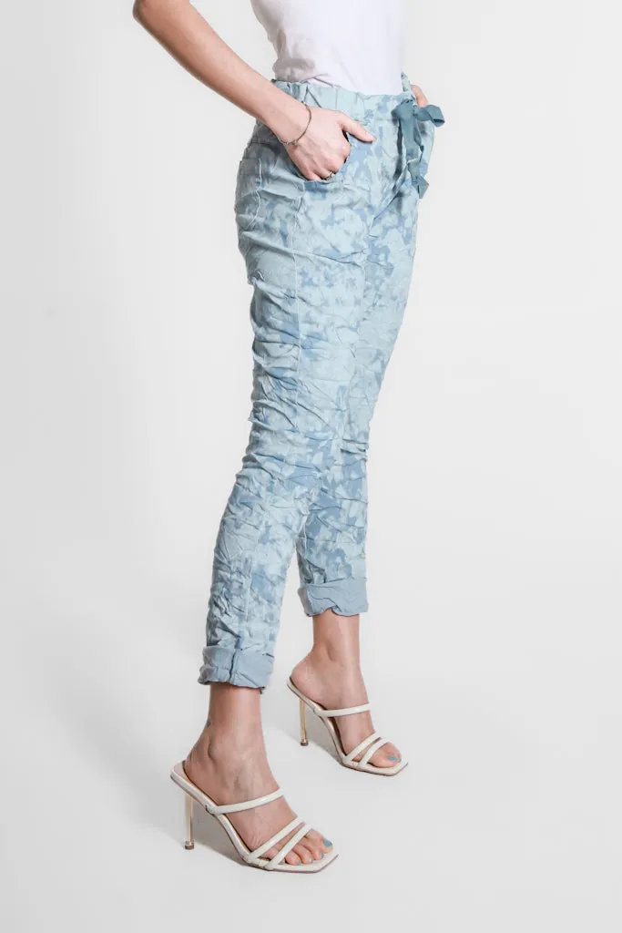 Collins Tonal Splotch Stretch Tie Waist Pant (PL160T)