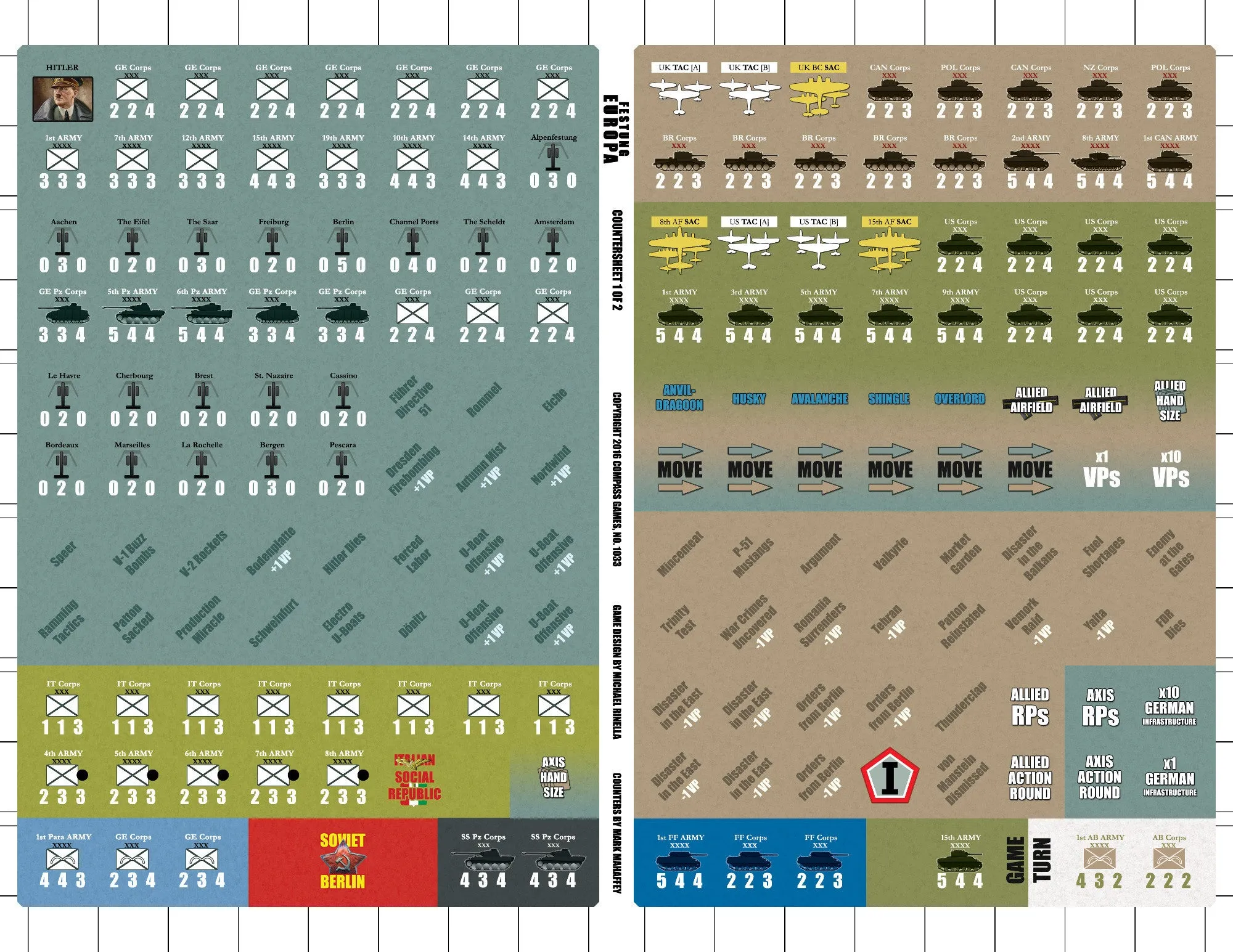 Compass Games Festung Europa:The Campaign for Western Europe, 1943–1945 CPA 1033