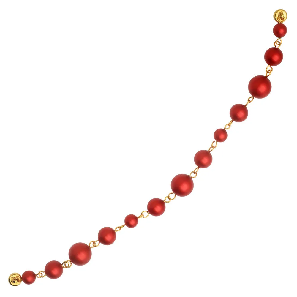 Dainty Darling Pearl Bracelet in Rouge