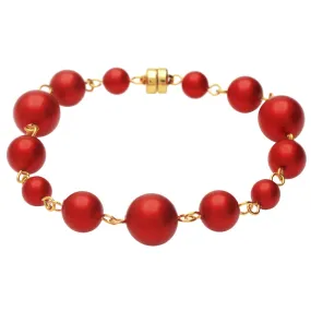 Dainty Darling Pearl Bracelet in Rouge
