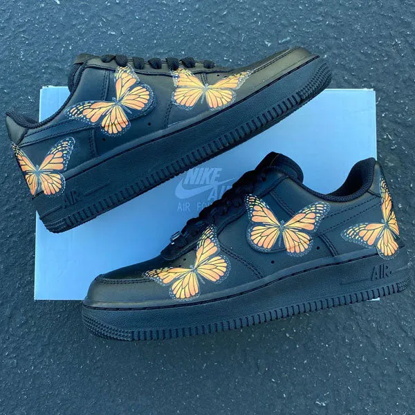 Dead Leaf Butterfly Black Custom Air Force 1