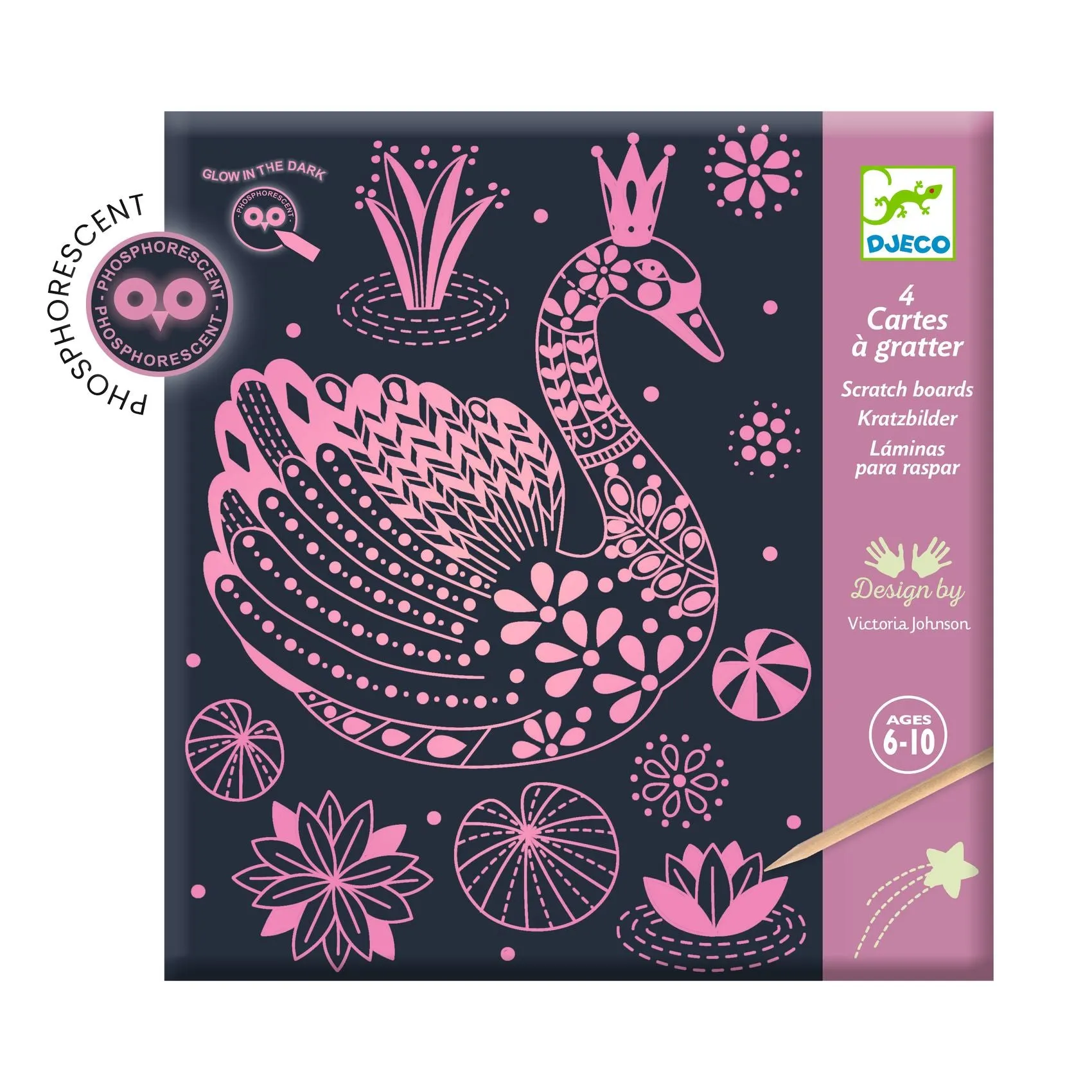 Djeco Glow in the Dark Scratch Cards - Wonderful World