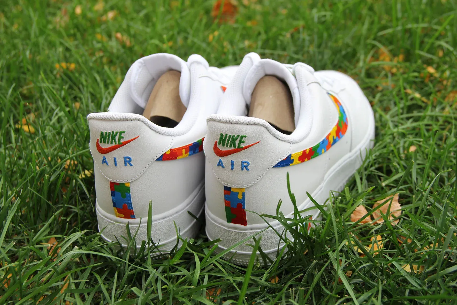 Hand Drawn Rainbow Puzzle Custom Air Force 1