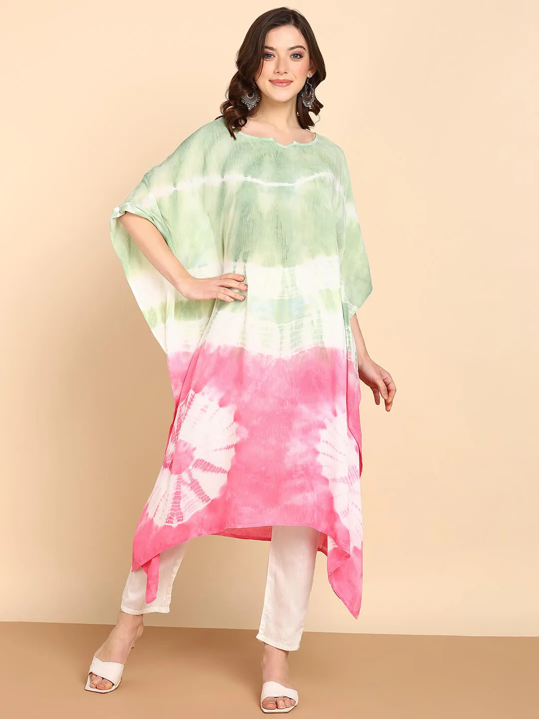 Hand Dyed Loose Fitted Crepe Kaftan Kurta