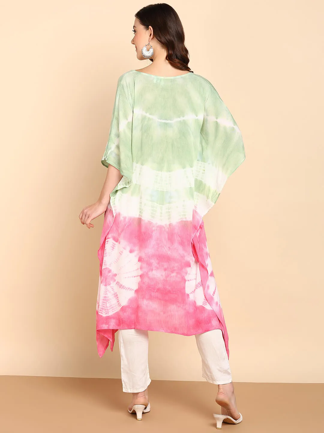 Hand Dyed Loose Fitted Crepe Kaftan Kurta