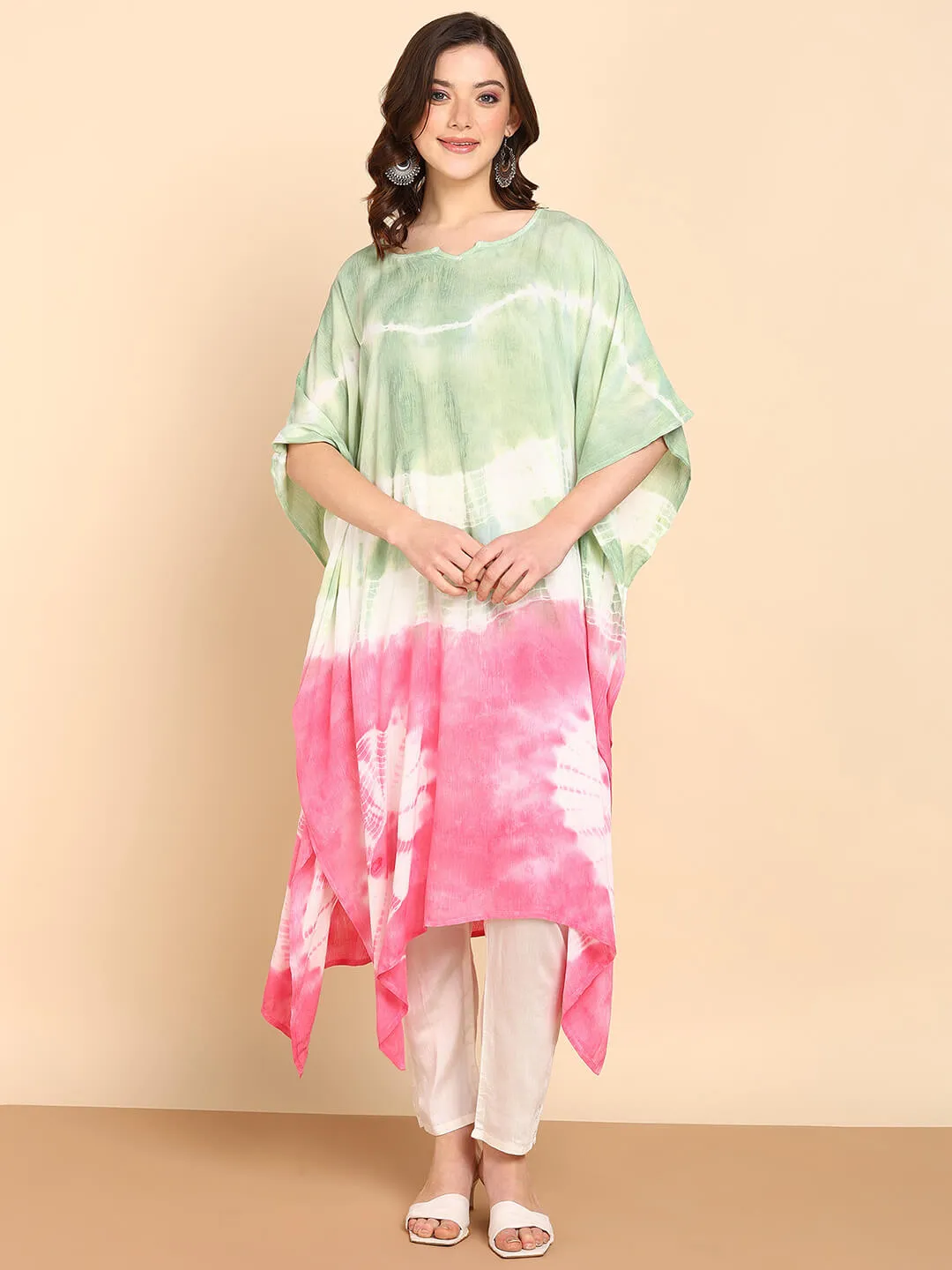 Hand Dyed Loose Fitted Crepe Kaftan Kurta