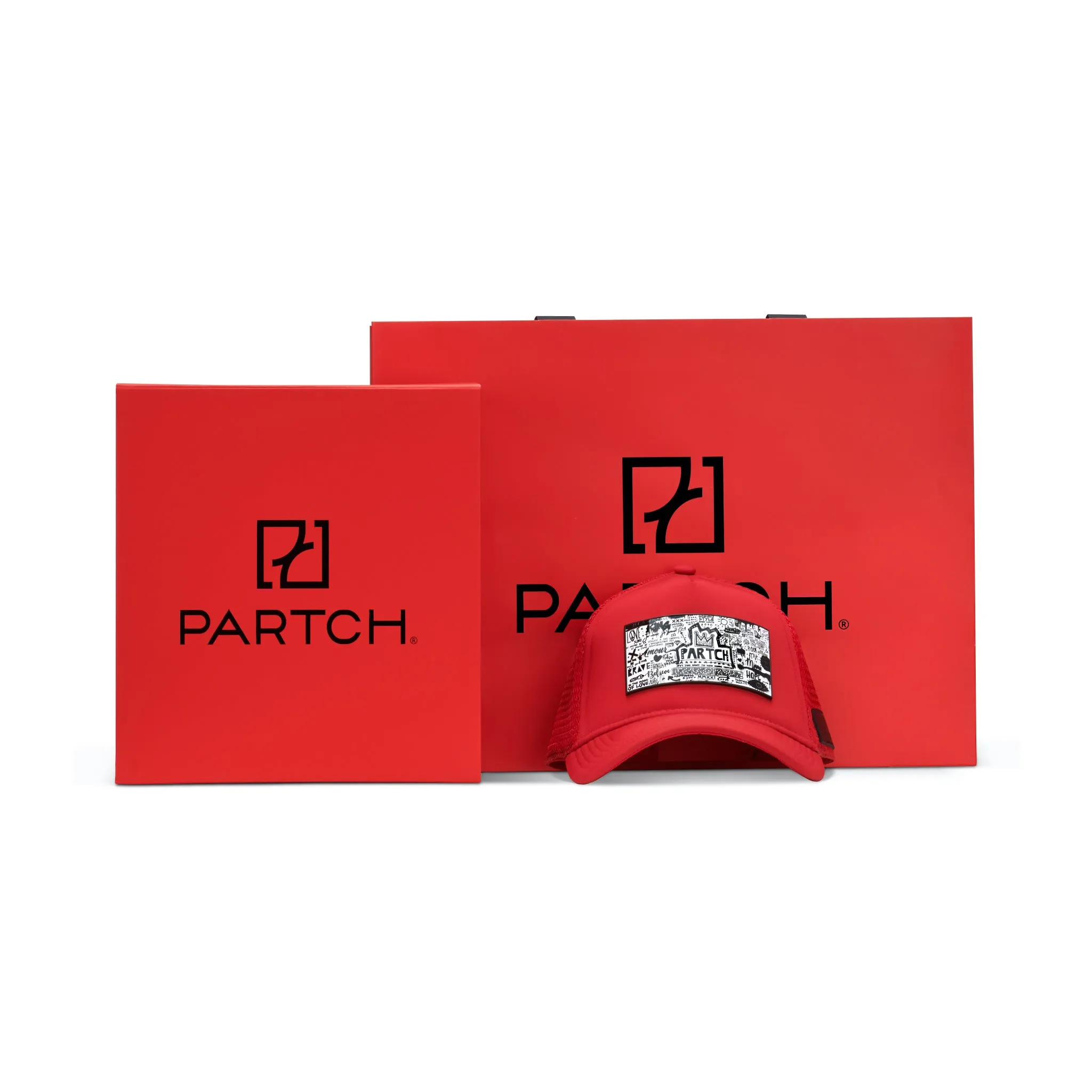 PARTCH Pop Love Trucker Hat White with Swarovski Crystals