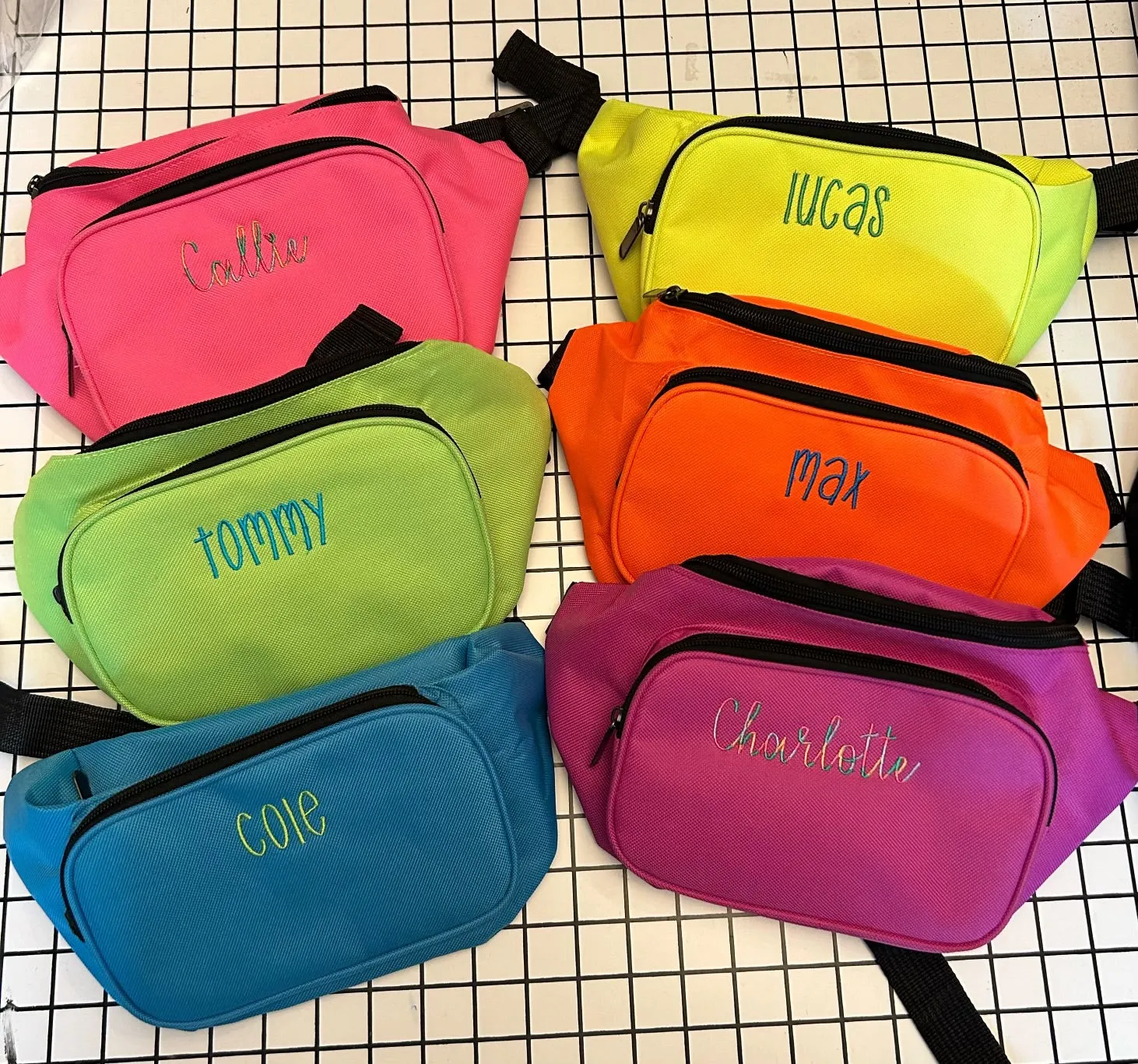 Personalized neon fanny pack