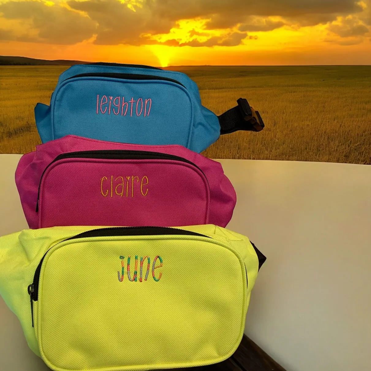 Personalized neon fanny pack