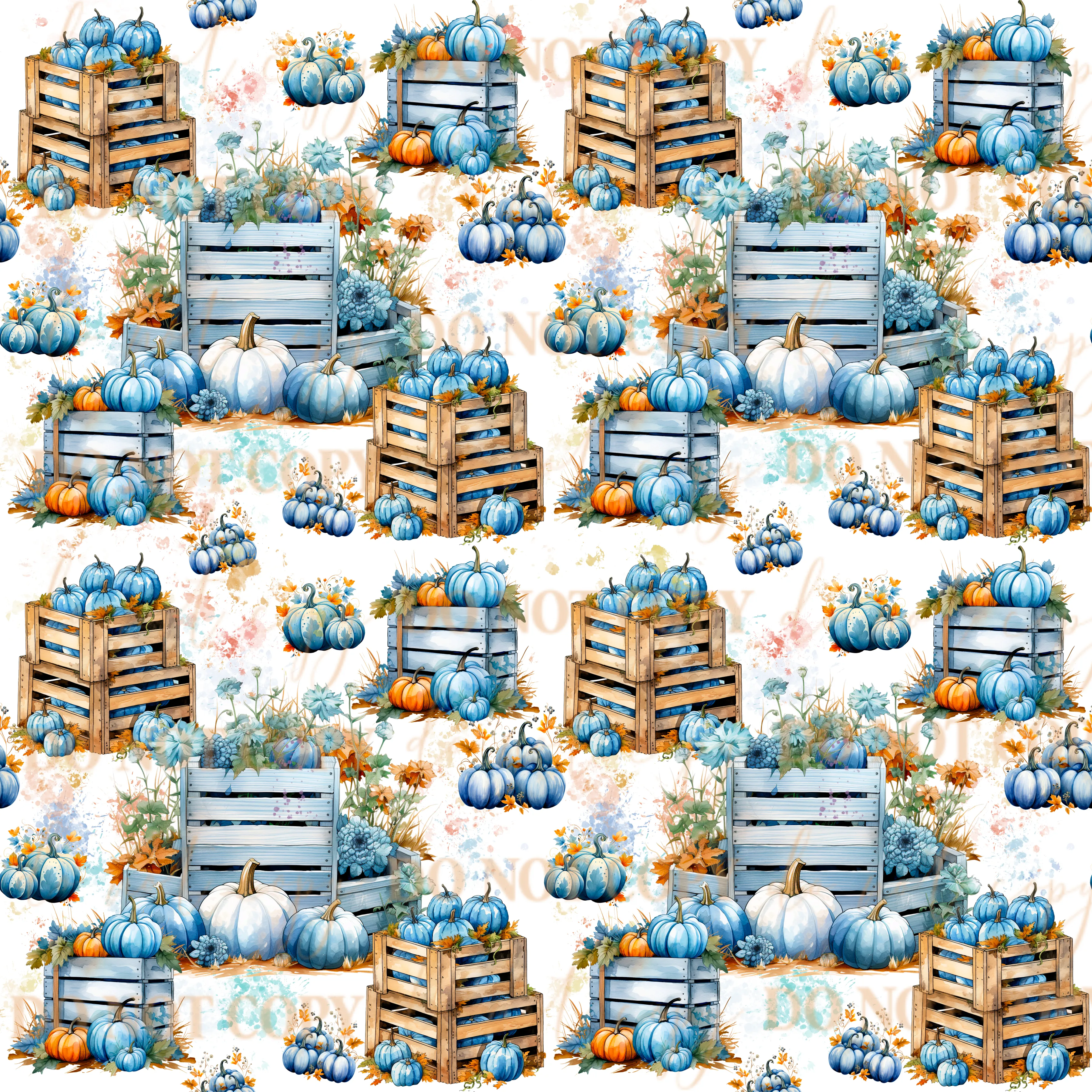 PV130 blue pumpkins and crates vinyl sheet