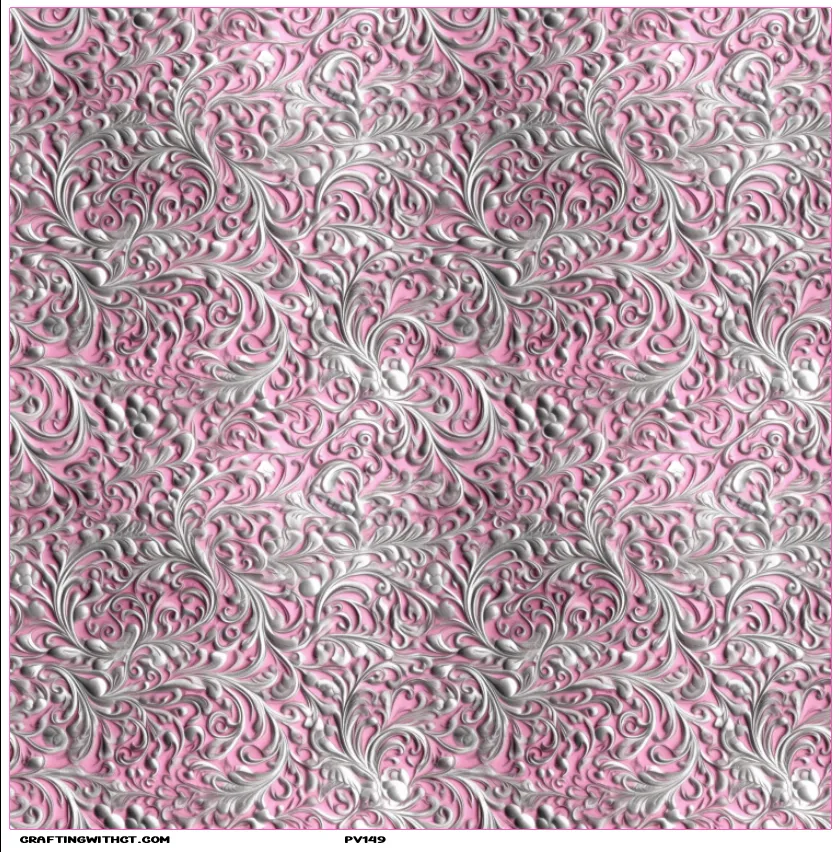 PV149 pink filigree vinyl sheet