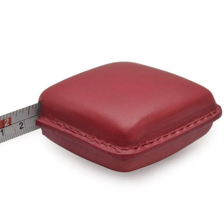 Red Leather Finish Retractable Measuring Tape | Saddle Leather | Unique Design
