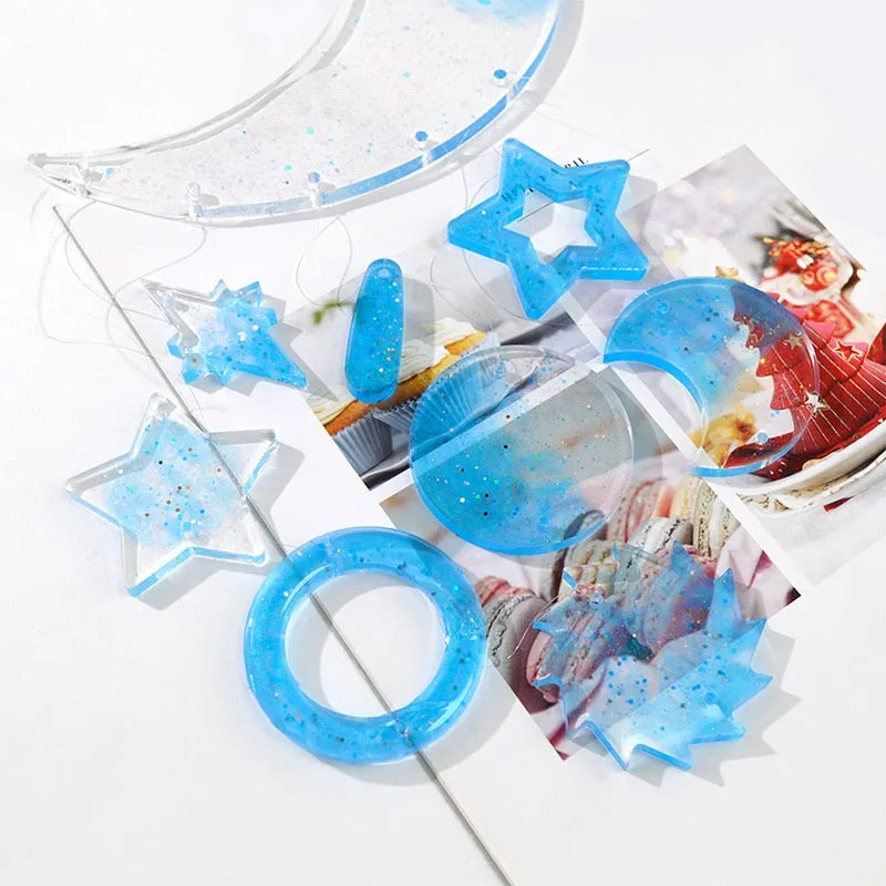 Resin Molds Silicone Kit Star Moon Wind Chimes