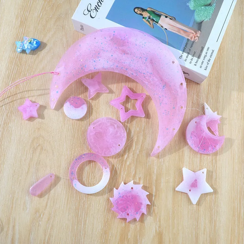 Resin Molds Silicone Kit Star Moon Wind Chimes