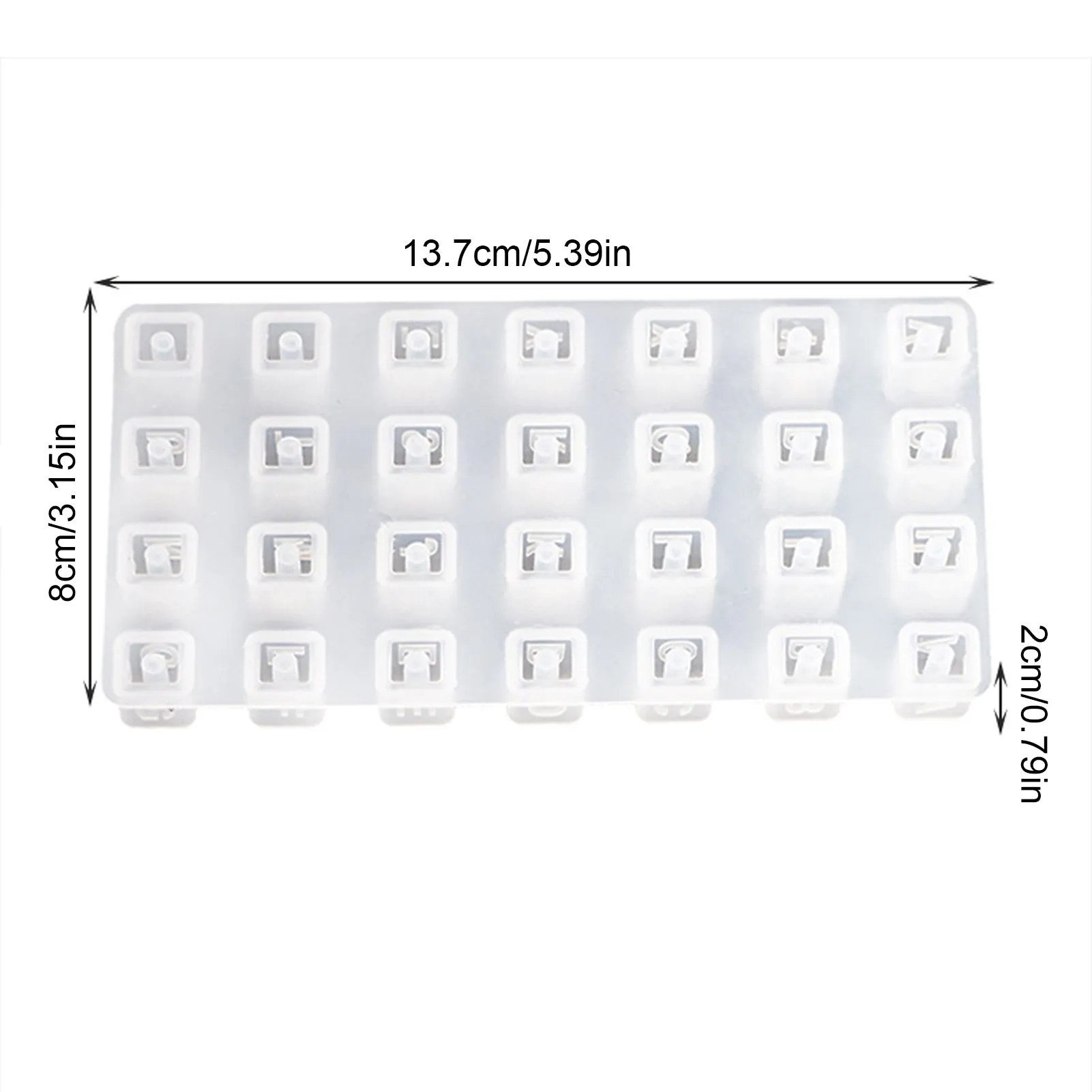 Resin Square Letter Bead Alphabet Silicone Mold