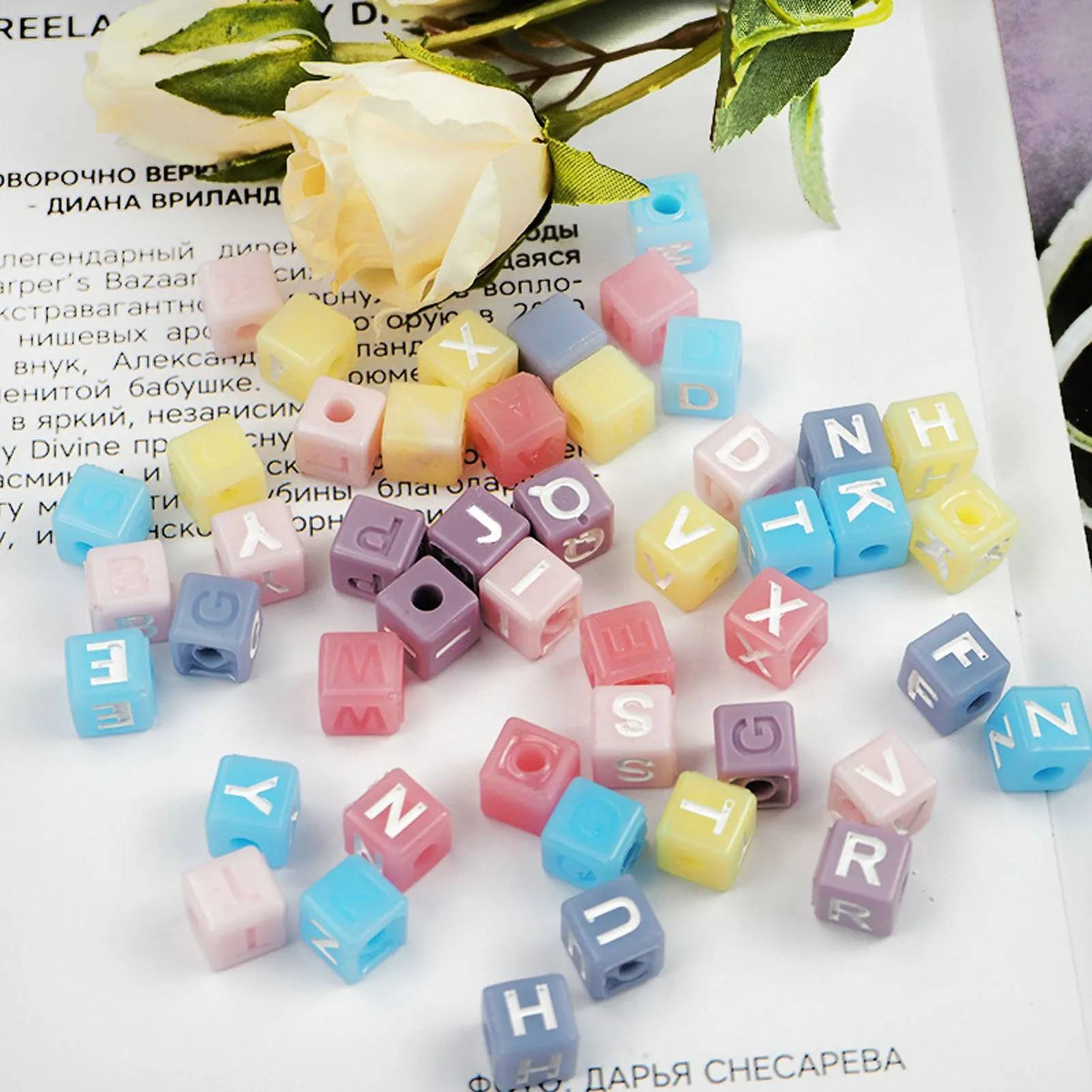 Resin Square Letter Bead Alphabet Silicone Mold