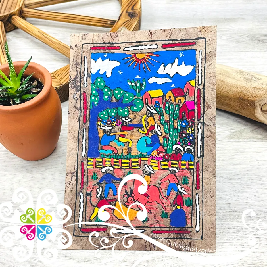 Small Pueblo Designs - Amate Paintings