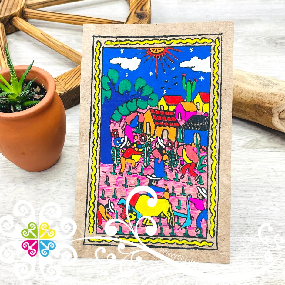Small Pueblo Designs - Amate Paintings