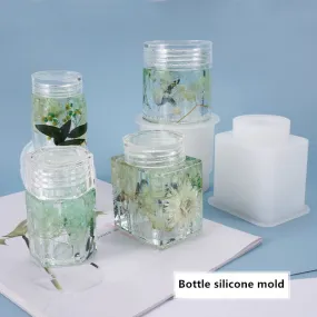 Storage Bottle Sealed Jar With Lid Resin Mold, Unique Mold