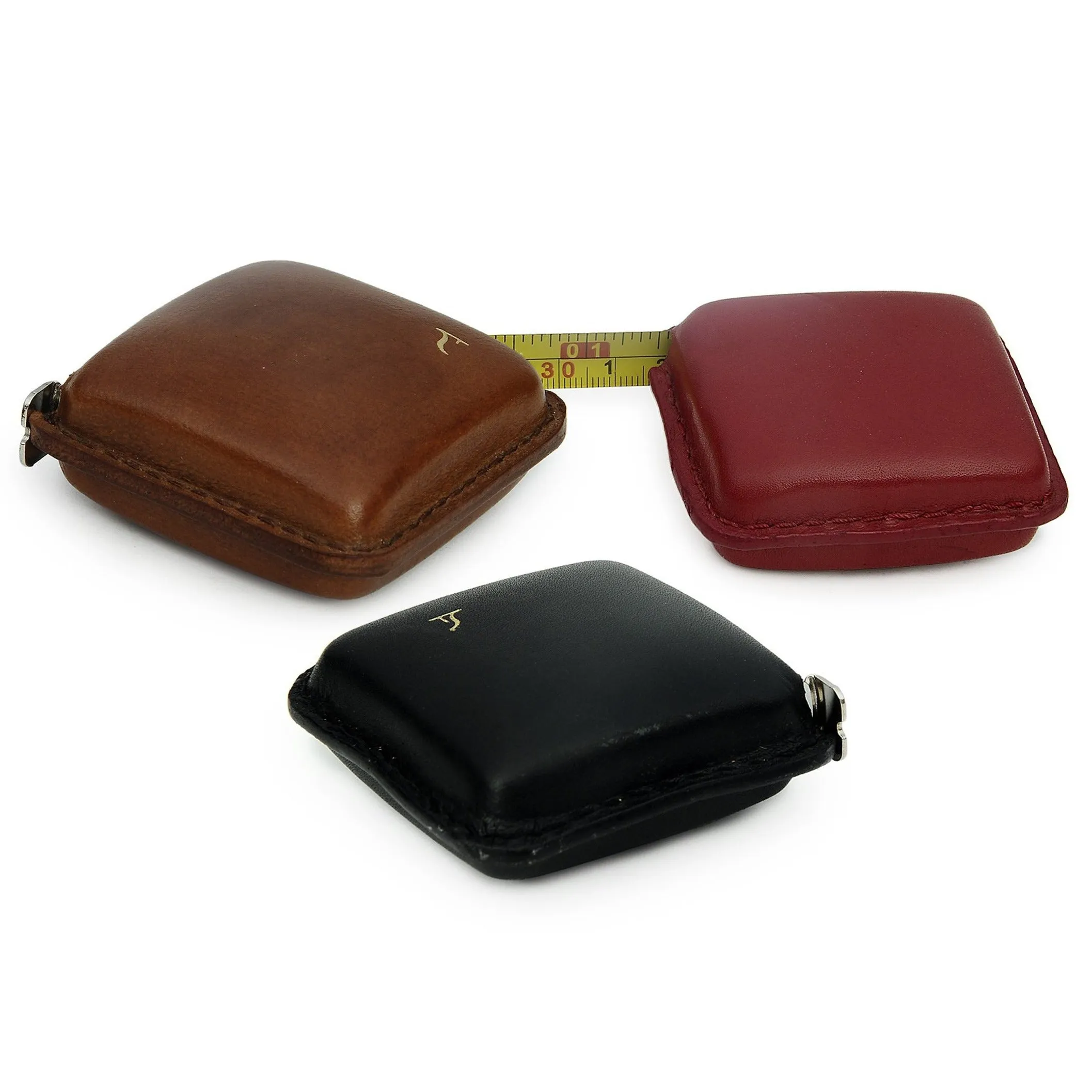 Tan Leather Finish Retractable Measuring Tape | Saddle Leather | Unique Design