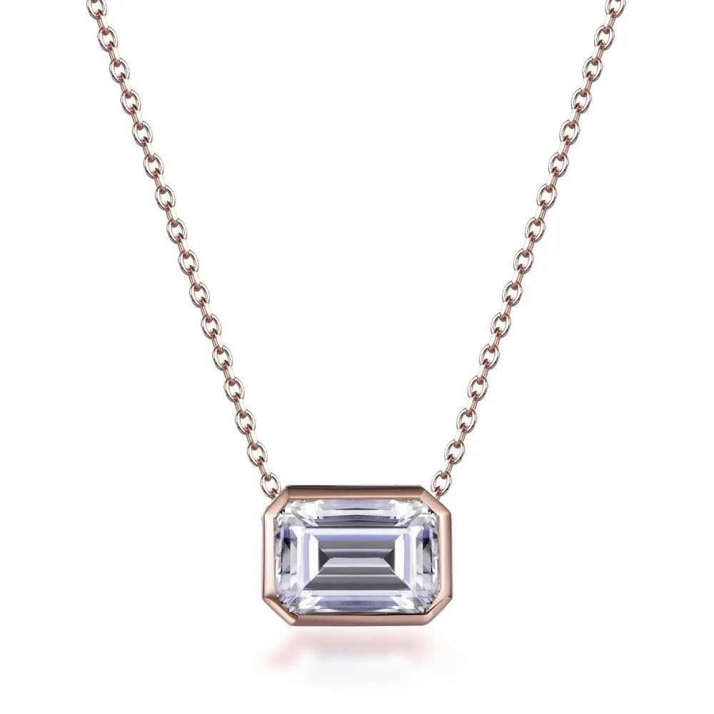 The Noura  Bezel Set Diamond Pendant Design Your Own