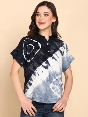 Tie Dyed Fitted Rayon Top for Women