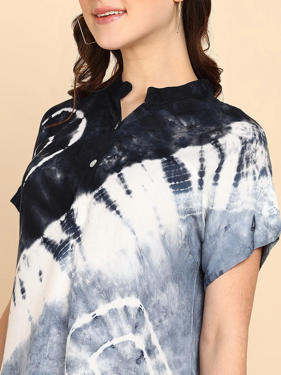Tie Dyed Fitted Rayon Top for Women