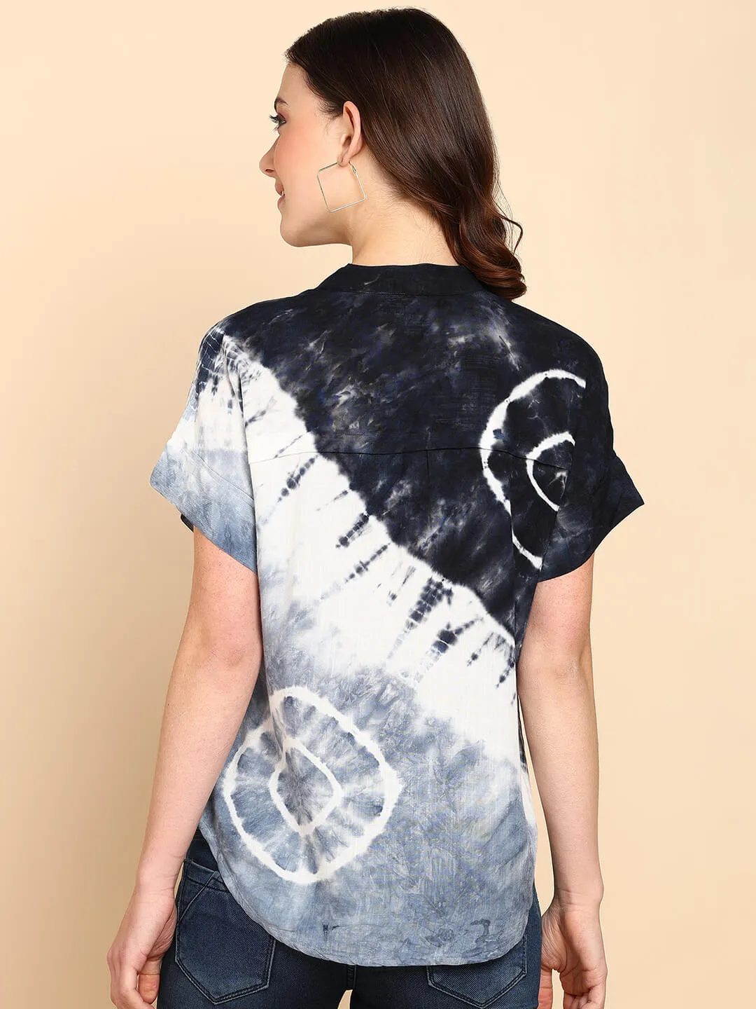 Tie Dyed Fitted Rayon Top for Women