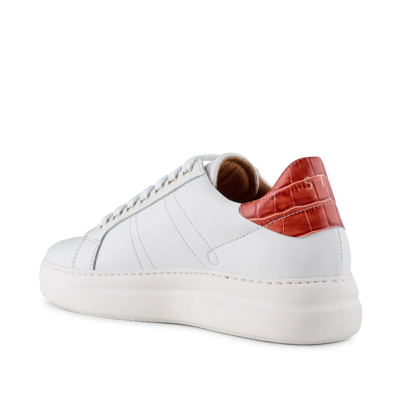 Vinca sneaker læder - WHITE/ RED
