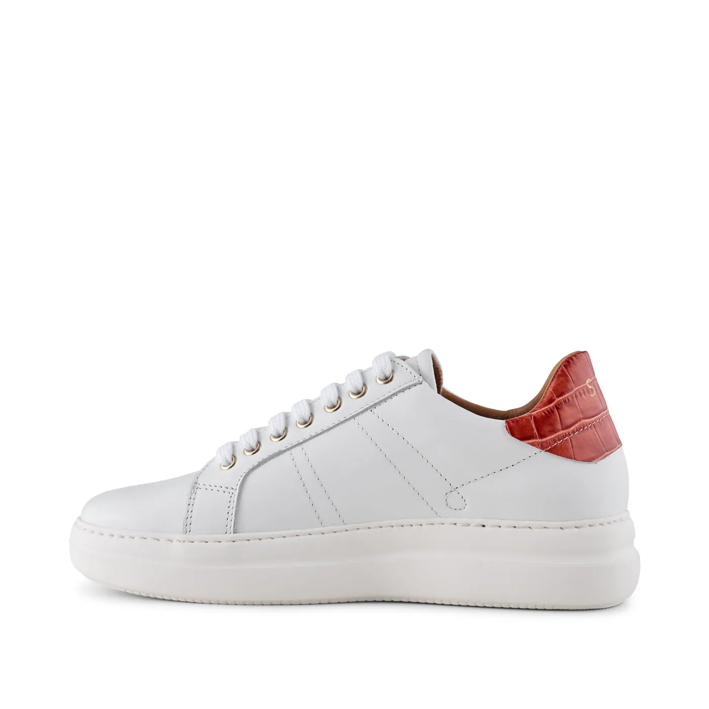 Vinca sneaker læder - WHITE/ RED