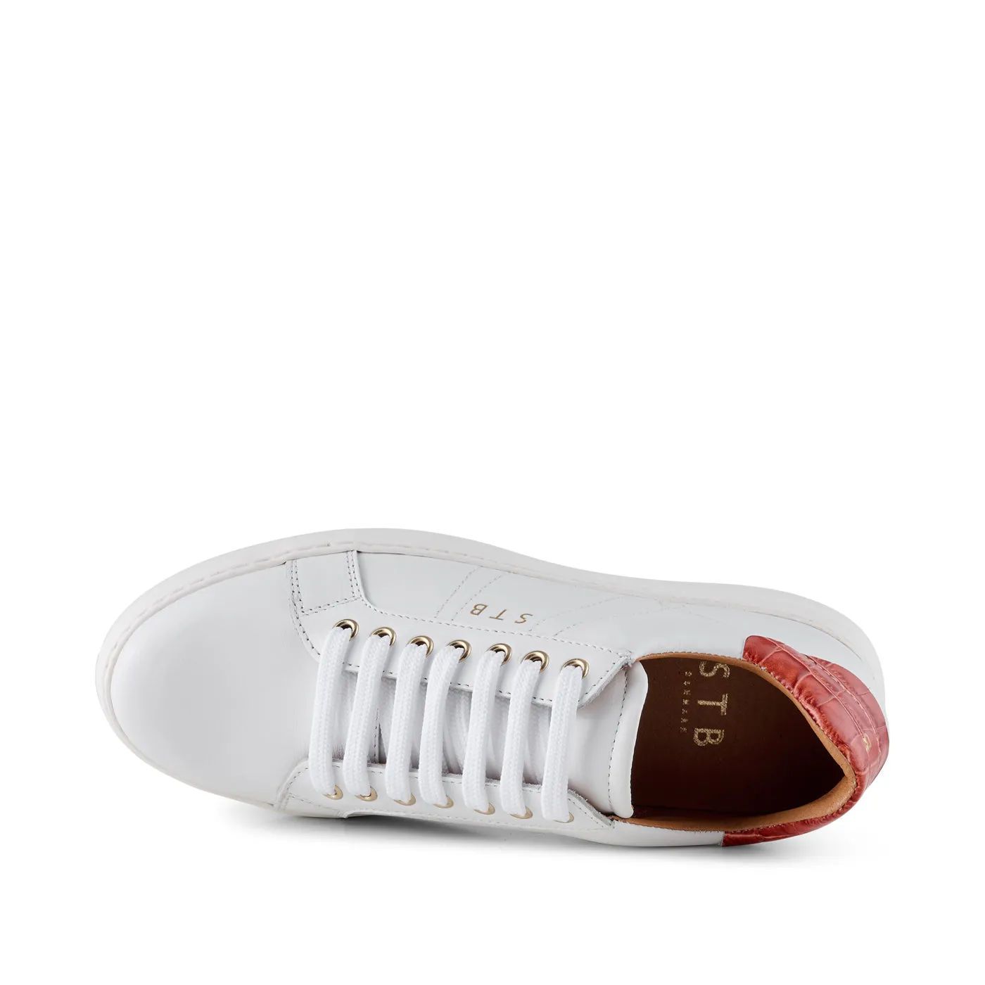 Vinca sneaker læder - WHITE/ RED