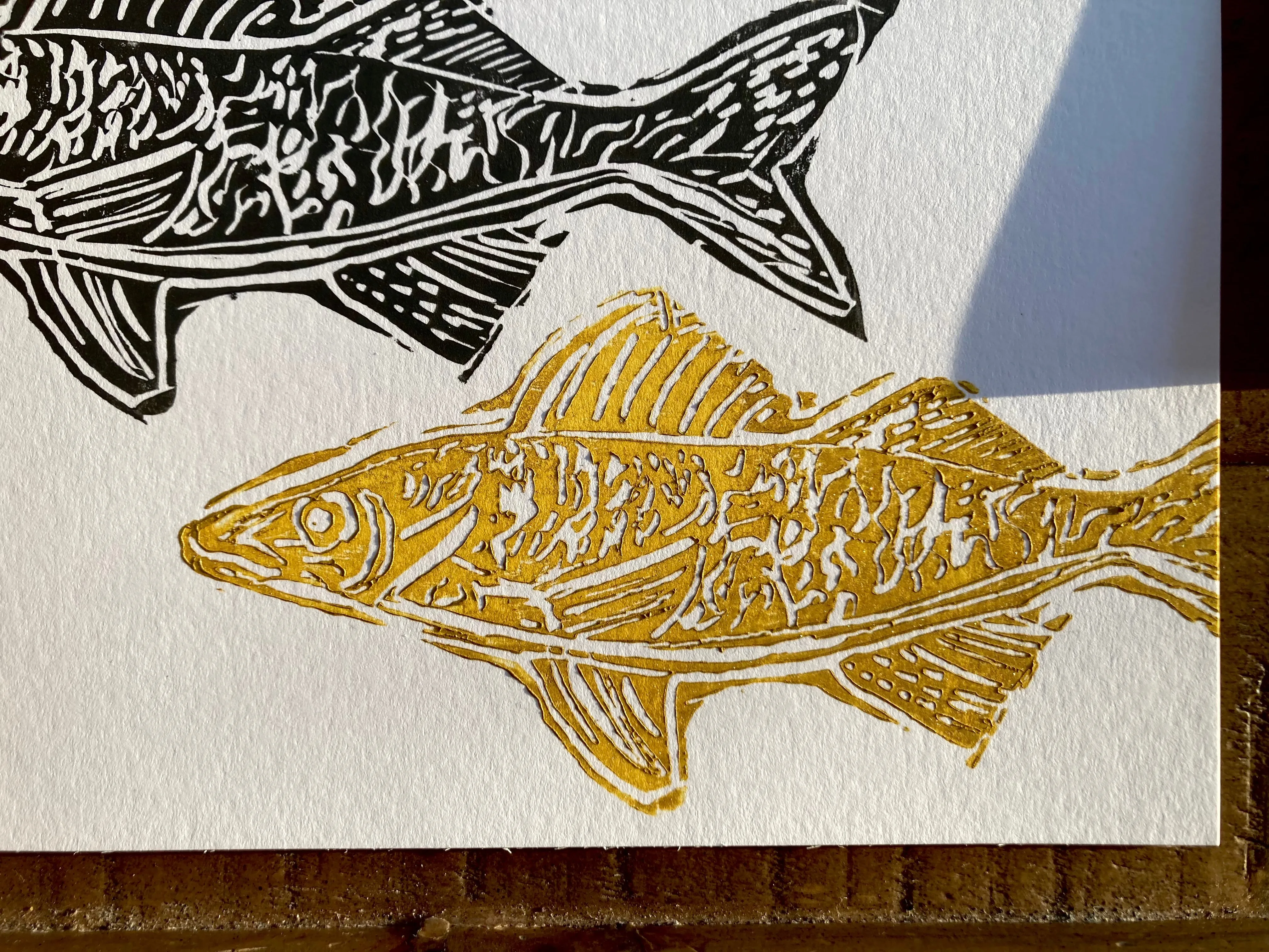 Walleye Swim Block Print