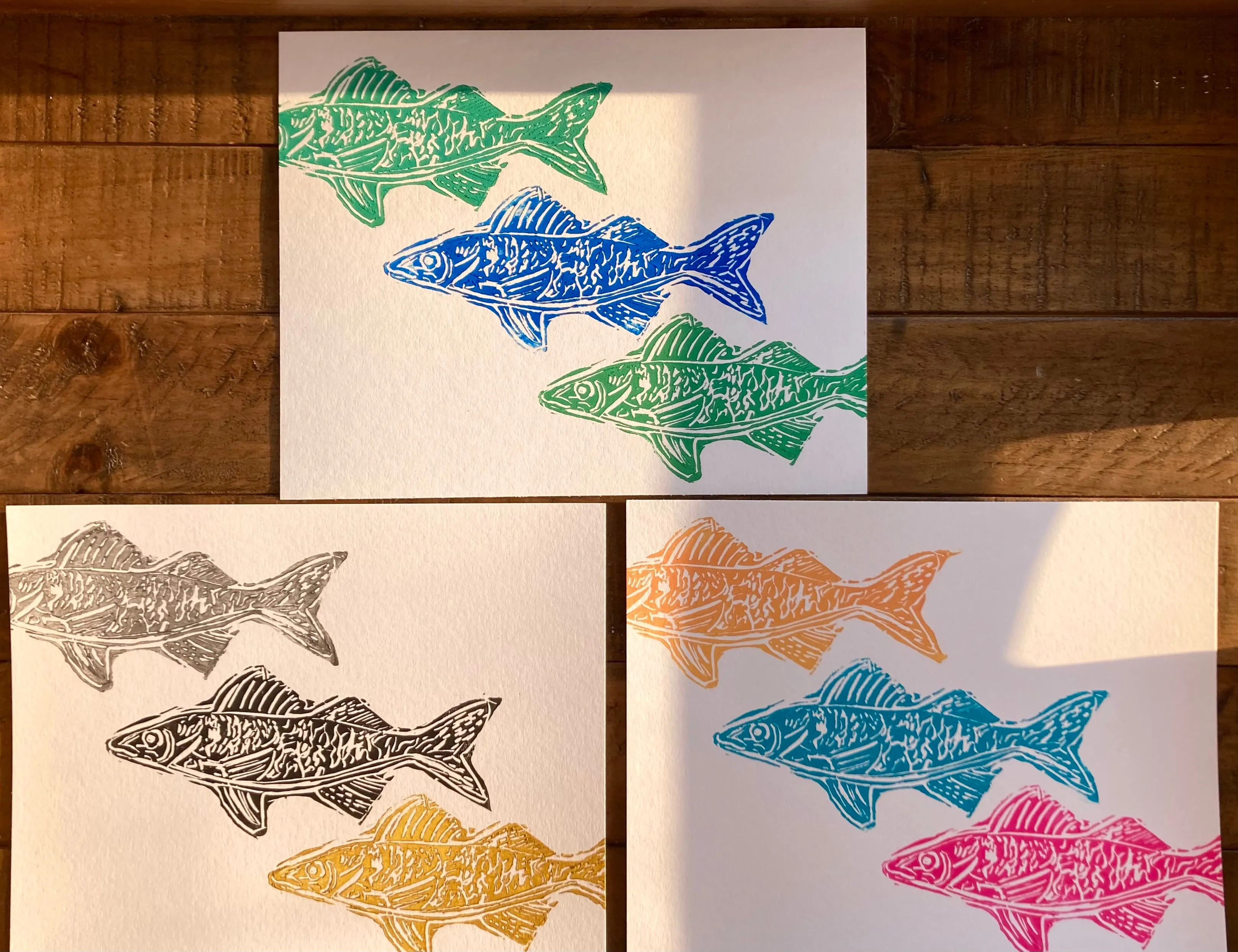 Walleye Swim Block Print